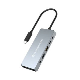 Conceptronic Station d'accueil USB4 6-en-1 HDMI 8K, Ethernet 2,5 GbE, Gris