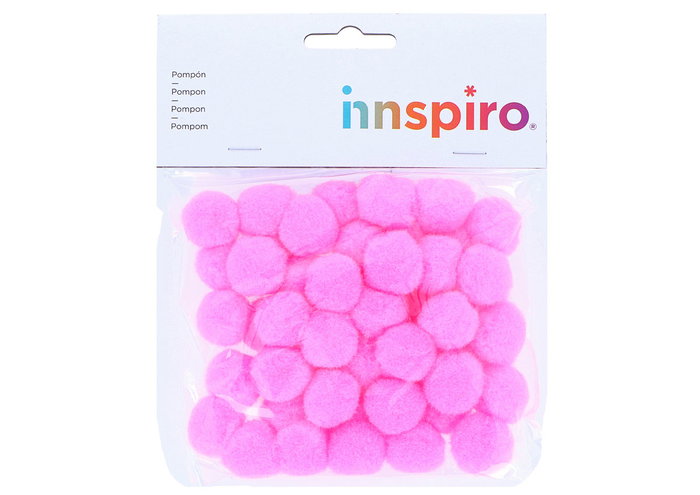 Innspiro Pompons en polypropylène rose 25 mm (50 unités)