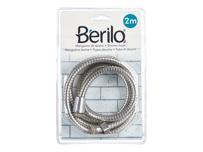 Berilo Manguera de douche métal 2 mètres argent 15x4x14 cm (Set de 24)