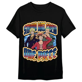 TOEI ANIMATION Camiseta One Piece - Monkey D. Luffy, Roronoa Zoro & Sanji - Adulte Taille XL - 100% Coton (165g)