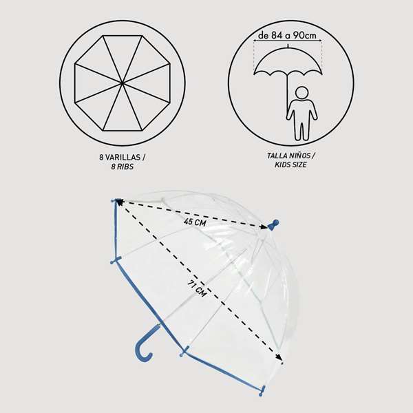 Cerdá T45C Parapluie Manuel Minnie avec Motif 45 cm - Multilingue (Français, Anglais, Espagnol, Italien, Allemand, Portugais)