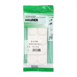 MAURER Feutre adhésif Ø 24 mm blanc (Blister 16 unités)
