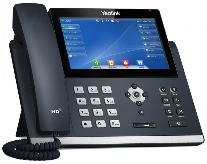 Yealink SIP-T48U - Téléphone IP professionnel avec écran tactile couleur 7" 800x480, ports USB, Bluetooth, Wi-Fi et audio HD - Compatible 3CX et Broadsoft