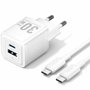 VENTION Chargeur USB 30W GaN avec USB-A et USB-C Power Delivery - Blanc
