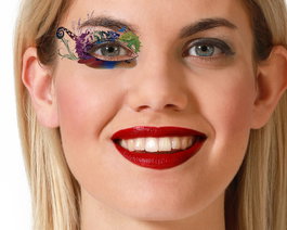 Atosa Tatouage Multicolore pour Yeux avec Design Abstrait et Fantastique