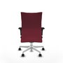 Piqueras Y Crespo Chaise de bureau Albacete, tissu Granate, base blanche, mécanisme Sincro