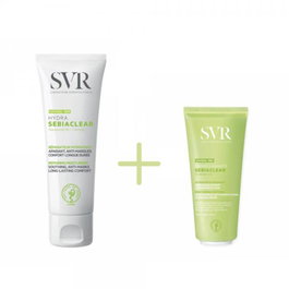 SVR - Sérum Sebiaclear Hydra 40ml + Crème Lavante - Soin Hydratant et Nettoyant pour la Peau