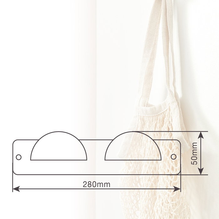 GSC Evolution Percha en acier inoxydable avec double pommeau ABS chromé 280x50mm