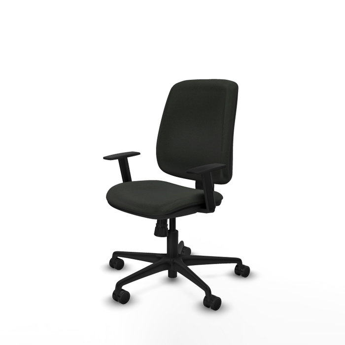 PIQUERAS Y CRESPO Chaise Alares Synchro Tissu Noir, Base Nylon et Accoudoirs 1D