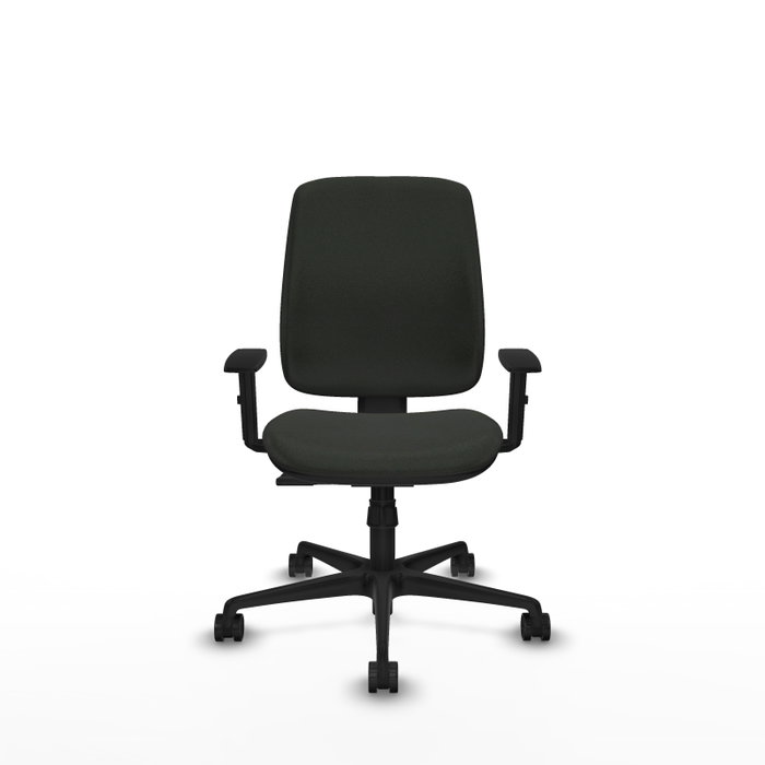 PIQUERAS Y CRESPO Chaise Alares Synchro Tissu Noir, Base Nylon et Accoudoirs 1D