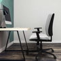 PIQUERAS Y CRESPO Chaise Alares Synchro Tissu Noir, Base Nylon et Accoudoirs 1D