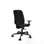 PIQUERAS Y CRESPO Chaise Alares Synchro Tissu Noir, Base Nylon et Accoudoirs 1D