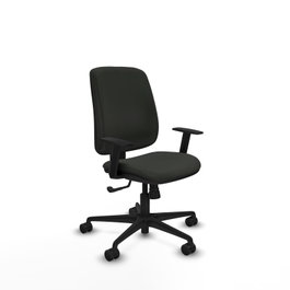 PIQUERAS Y CRESPO Chaise Alares Synchro Tissu Noir, Base Nylon et Accoudoirs 1D