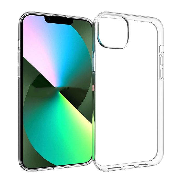 eSTUFF Coque de Protection Souple TPU Transparente pour iPhone 14 Plus, Compatible Charge Sans Fil QI, Design Mince et Léger avec Accès aux Ports eSTUFF Coque de Protection Souple TPU Transparente pour iPhone 14 Plus, Compatible Charge Sans Fil QI, Design Mince et Léger avec Accès aux Ports