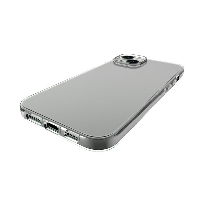 eSTUFF Coque de Protection Souple TPU Transparente pour iPhone 14 Plus, Compatible Charge Sans Fil QI, Design Mince et Léger avec Accès aux Ports eSTUFF Coque de Protection Souple TPU Transparente pour iPhone 14 Plus, Compatible Charge Sans Fil QI, Design Mince et Léger avec Accès aux Ports