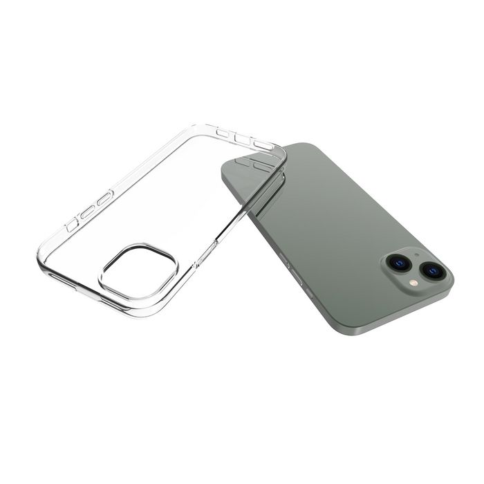 eSTUFF Coque de Protection Souple TPU Transparente pour iPhone 14 Plus, Compatible Charge Sans Fil QI, Design Mince et Léger avec Accès aux Ports eSTUFF Coque de Protection Souple TPU Transparente pour iPhone 14 Plus, Compatible Charge Sans Fil QI, Design Mince et Léger avec Accès aux Ports