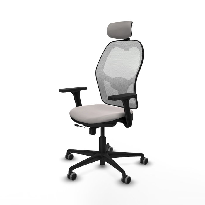 Piqueras y Crespo Chaise de Bureau Jorquera Blanche avec Appui-tête et Accoudoirs 3D Piqueras y Crespo Chaise de Bureau Jorquera Blanche avec Appui-tête et Accoudoirs 3D