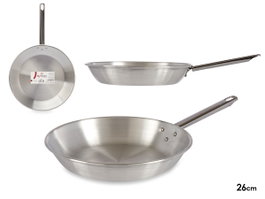Kinvara Poêle en Aluminium avec Manche 26 cm, Argent, Compatible Gaz et Four, Lavable au Lave-Vaisselle, 44x26x5 cm (Set de 12)