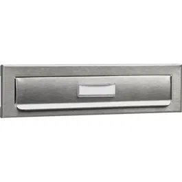 Burg-Wächter Entrée courrier pour porte encastrable en inox - Boîte aux lettres résistante aux intempéries pour portes jusqu'à 35 mm - 68 x 266 x 9 mm