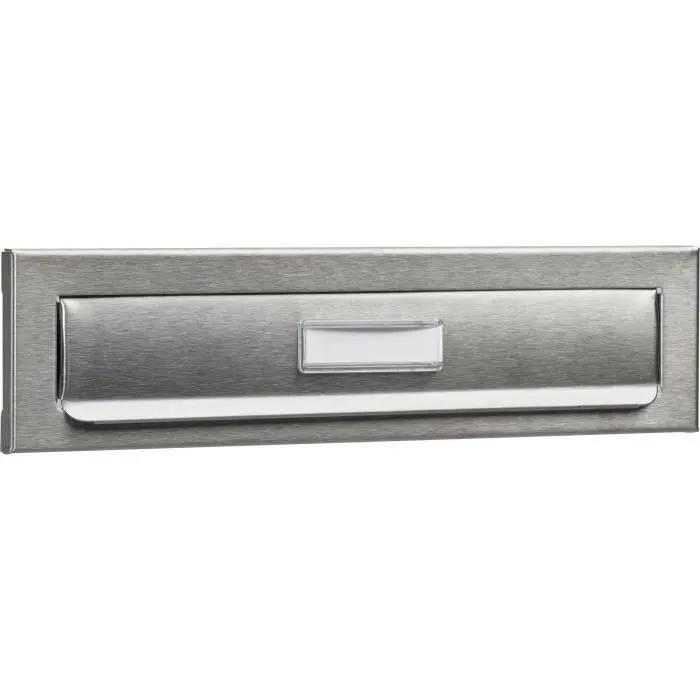 Burg-Wächter Entrée courrier pour porte encastrable en inox - Boîte aux lettres résistante aux intempéries pour portes jusqu'à 35 mm - 68 x 266 x 9 mm