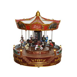 Lumineo Carrousel d'hiver avec chevaux et LED