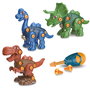 Tachan - Pack de 3 Dinosaures à Construire (Diplodocus, Tricératops, T-Rex) avec Mallette, Destornillador Manuel et Électronique - Jeu de Construction +3 Ans