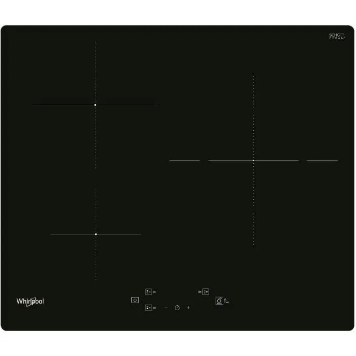 Whirlpool WSQ1160NE Table de cuisson à induction 3 feux 60 cm Noir avec booster et sécurité verrouillage enfant