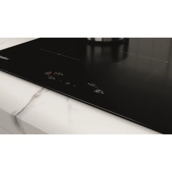 Whirlpool WSQ1160NE Table de cuisson à induction 3 feux 60 cm Noir avec booster et sécurité verrouillage enfant