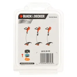 Black + Decker Bobine de fil pour coupe-bordures Reflex 6 m x 2 mm - Noir - Compatible GL7033 GL8033 GL9035