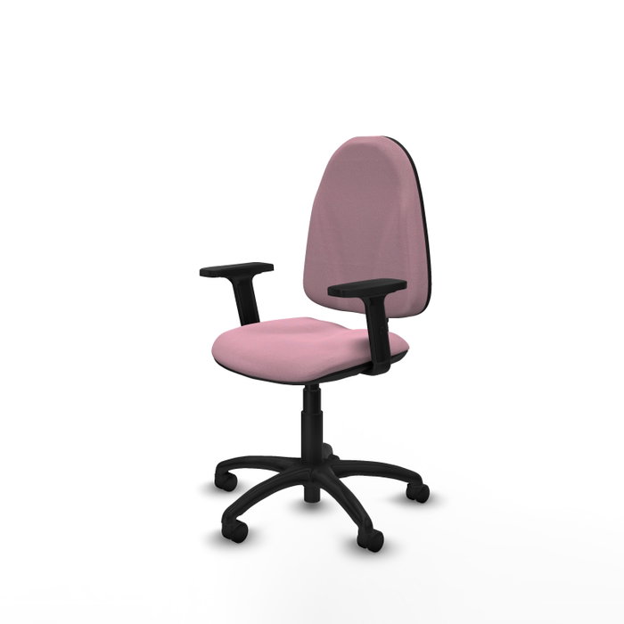 PIQUERAS Y CRESPO Chaise de bureau Algarra, tissu rose, accoudoirs 2D