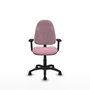 PIQUERAS Y CRESPO Chaise de bureau Algarra, tissu rose, accoudoirs 2D