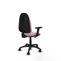 PIQUERAS Y CRESPO Chaise de bureau Algarra, tissu rose, accoudoirs 2D