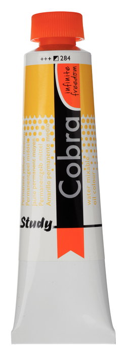 Cobra Study Color Peinture à l'huile miscible à l'eau Jaune Permanent Moyen 284, 40 ml Cobra Study Color Peinture à l'huile miscible à l'eau Jaune Permanent Moyen 284, 40 ml