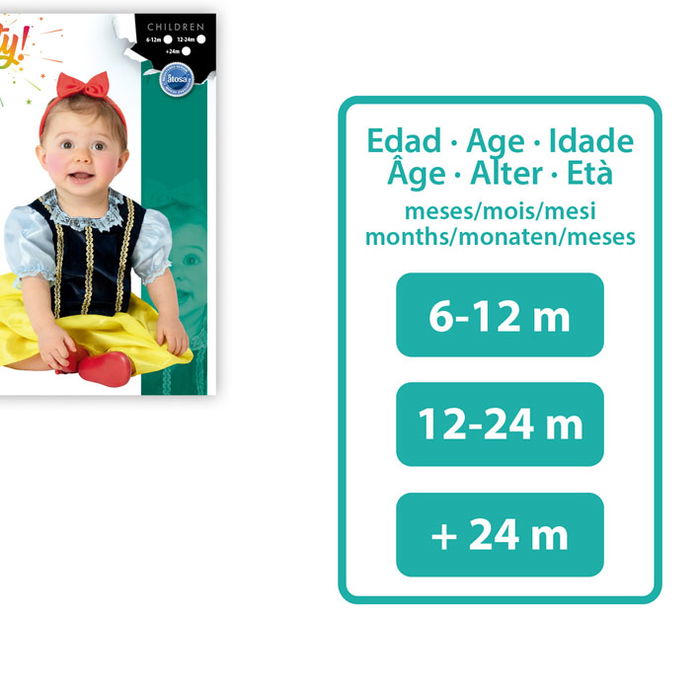 Déguisement Princesse de Conte Bébé Fille 6-12 Mois, Diadème Rouge et Robe Multicolore - Polyester, Fantaisie