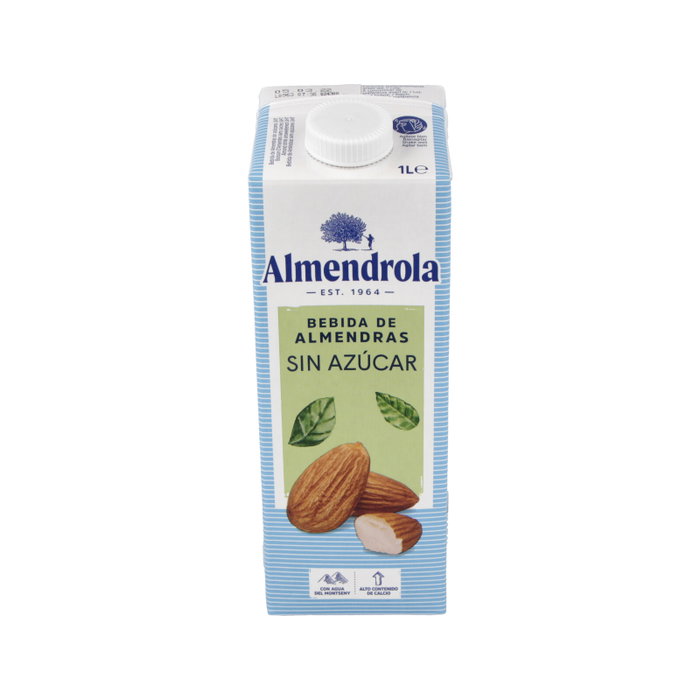 Almendrola Boisson végétale à l'amande sans sucres ajoutés - Pack de 6 bouteilles de 1 litre Almendrola Boisson végétale à l'amande sans sucres ajoutés - Pack de 6 bouteilles de 1 litre