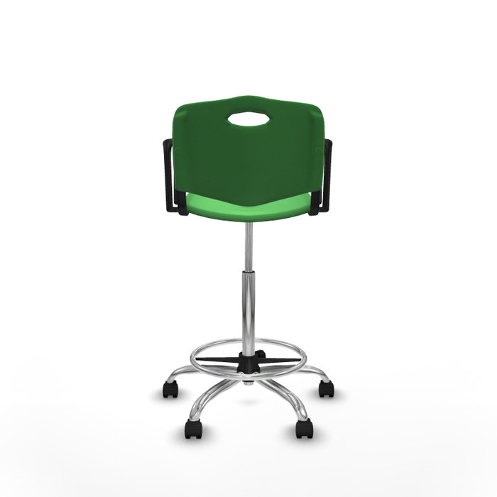 PIQUERAS Y CRESPO Tabouret Robledo Pivotant Vert Structure Chromée
