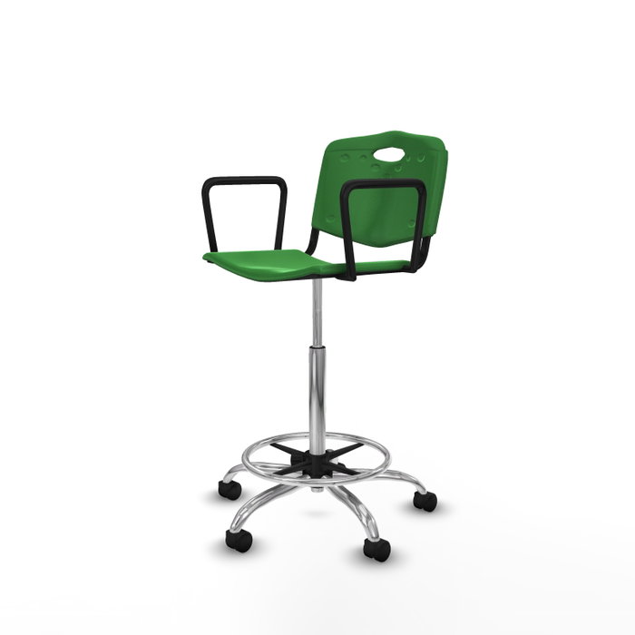 PIQUERAS Y CRESPO Tabouret Robledo Pivotant Vert Structure Chromée