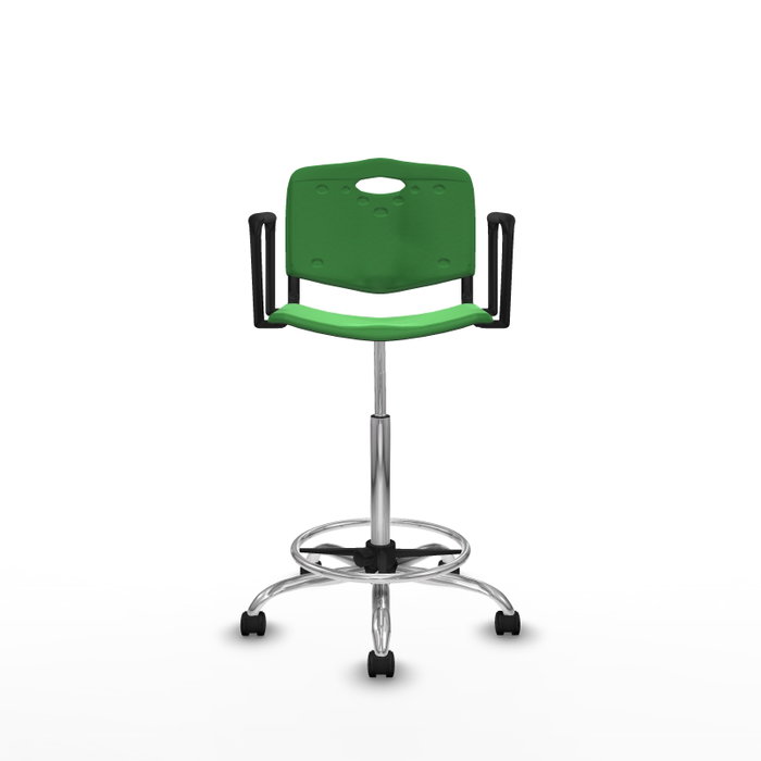 PIQUERAS Y CRESPO Tabouret Robledo Pivotant Vert Structure Chromée