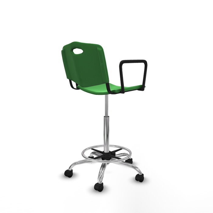 PIQUERAS Y CRESPO Tabouret Robledo Pivotant Vert Structure Chromée