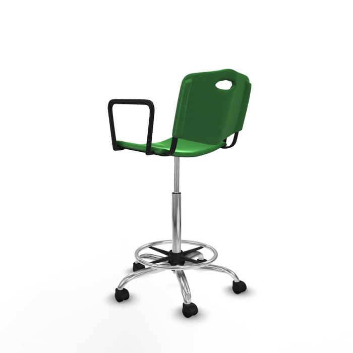 PIQUERAS Y CRESPO Tabouret Robledo Pivotant Vert Structure Chromée