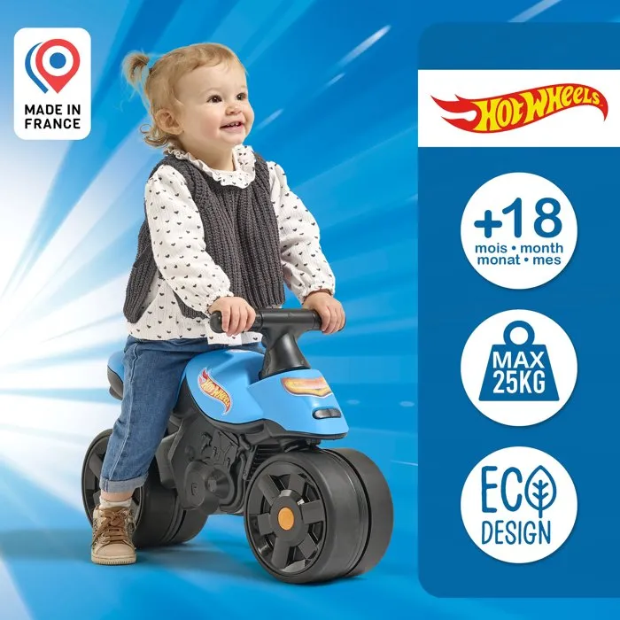 Falk Moto Racing Hot Wheels - Draisienne à larges roues - Bleu