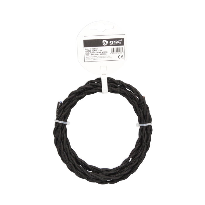 GSC Evolution Câble textile tressé Negro 2,5m (2x0.75mm) GSC Evolution Câble textile tressé Negro 2,5m (2x0.75mm)