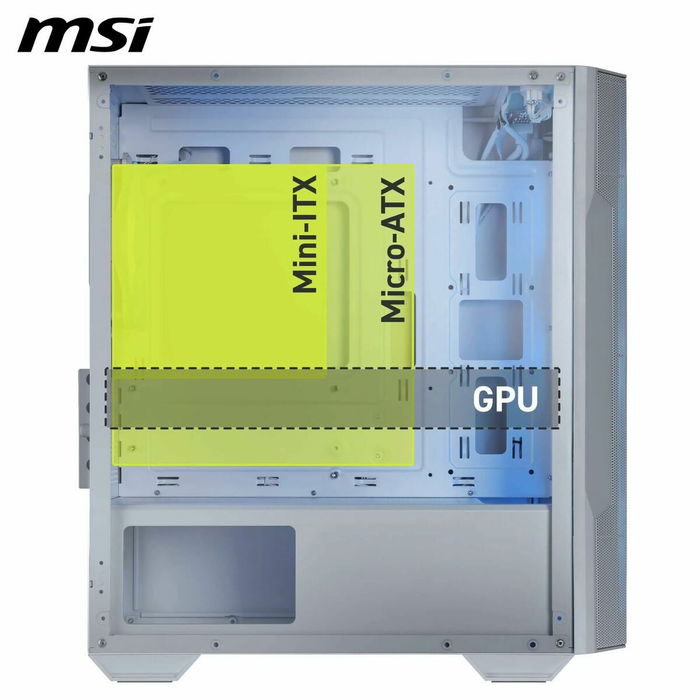 Boîtier ATX semi-tour MSI 306-7G20W21-HH9 Blanc Acier Verre trempé