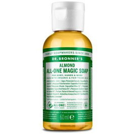 DR. BRONNER'S Savon Liquide Amandes 60 ml, savon hydratant certifié bio, doux