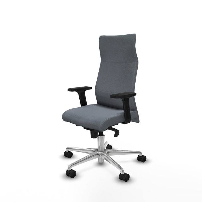 Piqueras Y Crespo Fauteuil de direction Albacete Gris avec mécanisme synchrone et base aluminium