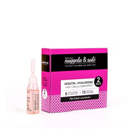 Nuggela & Sule Soin Capillaire Duo Kératine Acide Hyaluronique Après-shampooing Réparateur & Fortifiant Cheveux Abîmés 2x10 ml