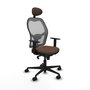 Piqueras y Crespo Chaise de Bureau Jorquera avec Appui-tête, Gris et Brun foncé