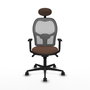 Piqueras y Crespo Chaise de Bureau Jorquera avec Appui-tête, Gris et Brun foncé