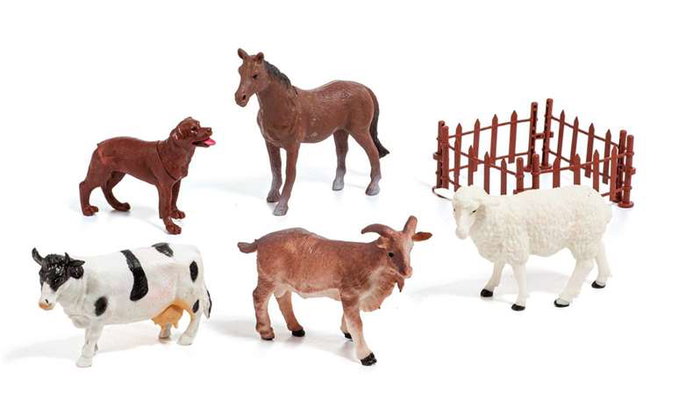 Molto Set de figurines animaux de la ferme - Jouet en plastique pour enfants dès 3 ans - Langues : espagnol, anglais Molto Set de figurines animaux de la ferme - Jouet en plastique pour enfants dès 3 ans - Langues : espagnol, anglais