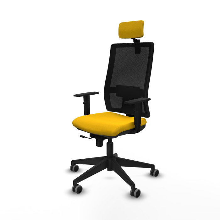 Piqueras y Crespo Chaise de Bureau Horna Traslack Jaune et Noire Piqueras y Crespo Chaise de Bureau Horna Traslack Jaune et Noire